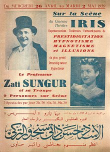 Egypt: 1939 Mısır Turnesinden Bir Afiş